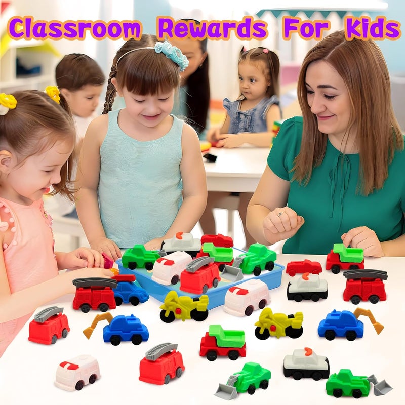 Satomoto 40 pcs Truck Erasers for Kids Classroom Prizes,Truck Eraser Puzzle 3D Take Apart Car Pencil Erasers for Class Treasure Box,Game Rewards,Party Favors,Easter Egg Stuffers - Image 4